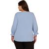 image:imageAdrianna Papell Womens 34 Smocked Sleeve Solid TopElegant Sky