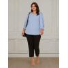 image:imageAdrianna Papell Womens 34 Smocked Sleeve Solid TopElegant Sky
