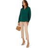 image:imageAdrianna Papell Womens Long Sleeve Open VNeck Collar Silky Woven BlouseBotanical Garden