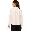 image:imageAdrianna Papell Womens Long Sleeve Woven Button Front Top with Contrast Neck TieIvoryBlack