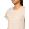 image:imageAdrianna Papell Womens Pleated Knit Double Sleeve TopChampagne Blush Whimsical Leaf
