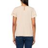 image:imageAdrianna Papell Womens Pleated Knit Double Sleeve TopChampagne Blush Whimsical Leaf