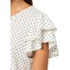 image:imageAdrianna Papell Womens Pleated Knit Double Sleeve TopIvory Ditsy Foulard
