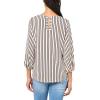 image:imageAdrianna Papell Womens Printed 34 Sleeve Yoke Detail TopChampagneBlack Triple Lines