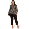 image:imageAdrianna Papell Womens Ruffle Tieneck Long Sleeve TopBlackIvory Pretty Floral