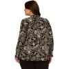 image:imageAdrianna Papell Womens Ruffle Tieneck Long Sleeve TopBlackIvory Pretty Floral