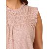 image:imageAdrianna Papell Womens Smocked Ruffle TopChampagne Small Dot
