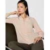 image:imageAdrianna Papell Womens Solid Long Sleeve BlouseChampagne Blush