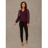image:imageAdrianna Papell Womens V Neck 34 Woven Bubble Sleeve SweaterPlum
