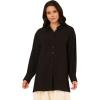 image:imageAdrianna Papell Womens Airflow Woven Button Down Top WSide SlitsBlack