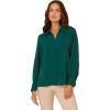 image:imageAdrianna Papell Womens Long Sleeve Open VNeck Collar Silky Woven BlouseBotanical Garden
