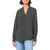 image:imageAdrianna Papell Womens Printed Button VNeck BlouseBlackIvory Small Dot