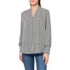 image:imageAdrianna Papell Womens Printed Button VNeck BlouseIvoryBlack Sketch Geo