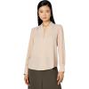 image:imageAdrianna Papell Womens Solid Long Sleeve BlouseChampagne Blush