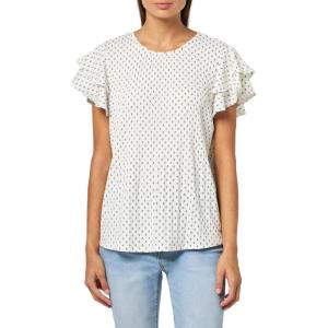 image:imageAdrianna Papell Womens Pleated Knit Double Sleeve TopIvory Ditsy Foulard