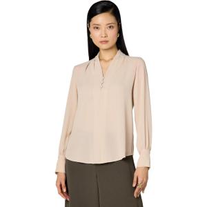 image:imageAdrianna Papell Womens Solid Long Sleeve BlouseChampagne Blush