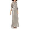 image:imageAdrianna Papell Womens Foiled Jersey DressSilver