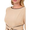 image:imageAdrianna Papell Tipped Crepe TIE Dress AlabasterBlack