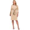 image:imageAdrianna Papell Tipped Crepe TIE Dress AlabasterBlack