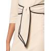 image:imageAdrianna Papell Tipped Crepe Tie DressAlabasterBlack