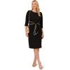 image:imageAdrianna Papell Tipped Crepe Tie DressBlack Ivory
