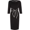 image:imageAdrianna Papell Tipped Crepe Tie DressBlack Ivory