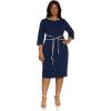 image:imageAdrianna Papell Tipped Crepe Tie DressNavy SateenIvory