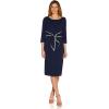 image:imageAdrianna Papell Tipped Crepe Tie DressNavy SateenIvory