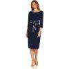 image:imageAdrianna Papell Tipped Crepe Tie DressNavy SateenIvory