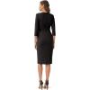 image:imageAdrianna Papell Womens Bow Sheath Dress with Three Quarter SleevesBlack