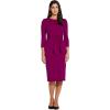 image:imageAdrianna Papell Womens Bow Sheath Dress with Three Quarter SleevesWildberry