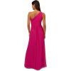 image:imageAdrianna Papell Womens One Shoulder Chiffon Gown  Long Evening Gown with Pleated Skirt Fitted Bodice amp Side Leg Slit Bright Magenta 6