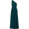 image:imageAdrianna Papell Womens One Shoulder Chiffon Gown  Long Evening Gown with Pleated Skirt Fitted Bodice amp Side Leg Slit Hunter 14