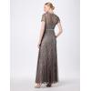 image:imageAdrianna Papell Womens ShortSleeve Grid Beaded GownLead