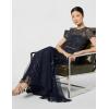 image:imageAdrianna Papell Womens ShortSleeve Grid Beaded GownNavy