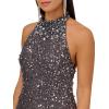 image:imageAidan Mattox Womens Beaded Halter Swing DressGunmetal