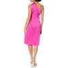 image:imageAidan Mattox Womens One Shoulder Pleated MidiMagenta