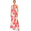 image:imageAdrianna Papell ONE Shoulder Chiffon Gown IvoryPink Multi 18