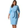 image:imageAdrianna Papell Tipped Crepe Tie DressWaterfallNavy Sateen