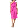 image:imageAidan Mattox Womens One Shoulder Pleated MidiMagenta