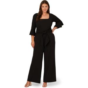 image:imageAdrianna Papell Knit Crepe Tie Front JumpsuitBlack