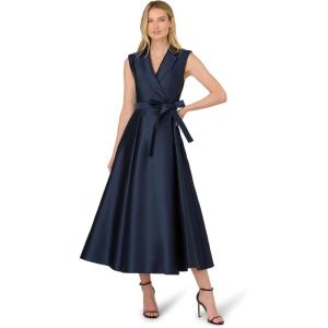 image:imageAdrianna Papell Lapel Mikado Ankle DressMidnight