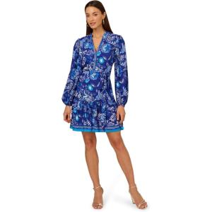 image:imageAdrianna Papell Seersucker Midi DressBlue Multi 1