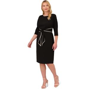 image:imageAdrianna Papell Tipped Crepe Tie DressBlack Ivory
