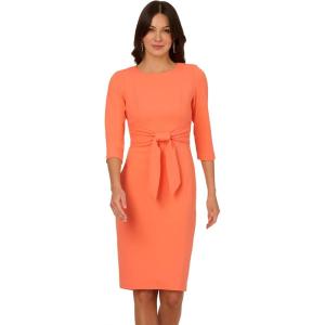 image:imageAdrianna Papell Womens Bow Sheath Dress with Three Quarter SleevesOrange Coral