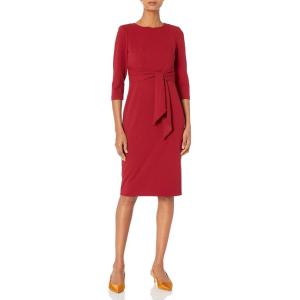 image:imageAdrianna Papell Womens Bow Sheath Dress with Three Quarter SleevesRed Samba