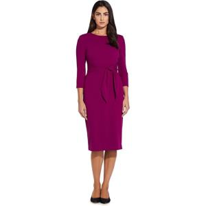 image:imageAdrianna Papell Womens Bow Sheath Dress with Three Quarter SleevesWildberry