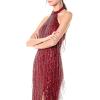 image:imageAdrianna Papell Womens Beaded Halter Ballet DressCranberry