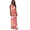 image:imageAdrianna Papell Womens Floral Chiffon Ring GownPinkOrange Multi