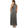 image:imageAdrianna Papell Womens Pleated Metallic Ankle DressGunmetalBlack